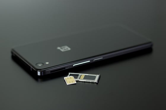 SIM card with mobile phone